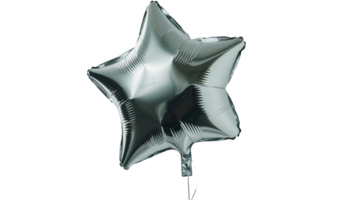 Silver Star Balloon on Transparent Background png