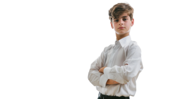 Unveiling the Future Leader Within a Schoolboy on Transparent Background, Format png