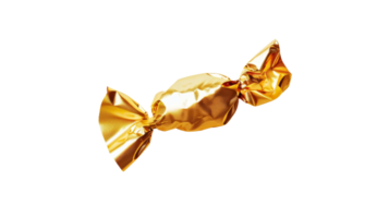 Golden candy wrapper isolated on the transparent background, Format png