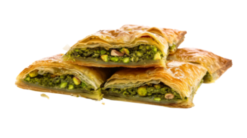 Pistachio Baklava Solo isolated on the transparent background, Format png