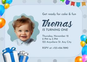 1st Birthday Party Invitation template