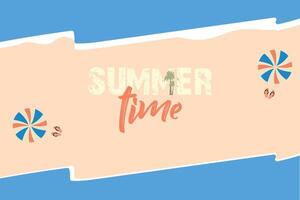 Summer time beach theme abstract background. Summer season banner, poster design. vector