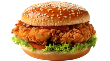 pollo hamburger, su trasparente sfondo, formato png