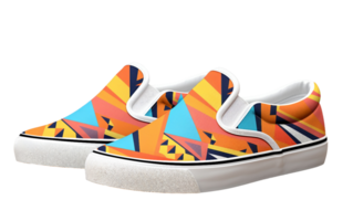Geometric Slip-On Sneakers On Transparent Background png
