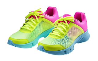 Sporty Neon Women's Shoes On Transparent Background png
