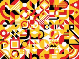 Yellow, red and black abstract geometric pattern vector