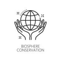 biosfera conversación, limpiar poder línea icono vector
