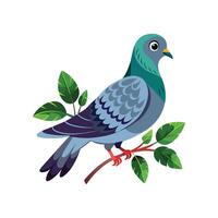 Realistic pigeon-bird concept illustration vector