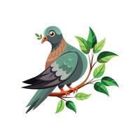 Realistic pigeon-bird concept illustration vector