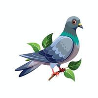 Realistic pigeon-bird concept illustration vector