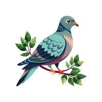 Realistic pigeon-bird concept illustration vector