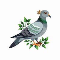 Realistic pigeon-bird concept illustration vector