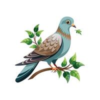 Realistic pigeon-bird concept illustration vector