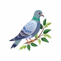 Realistic pigeon-bird concept illustration vector