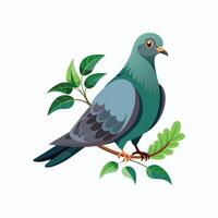 Realistic pigeon-bird concept illustration vector