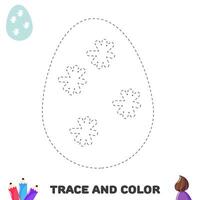 Trace and color educational worksheet for kids. Tracing eggs. Activity color pages vector