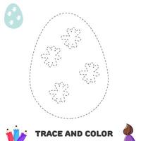 Trace and color educational worksheet for kids. Tracing eggs. Activity color pages vector