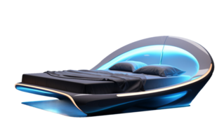 uma futurista flutuando cama Projeto em transparente fundo png