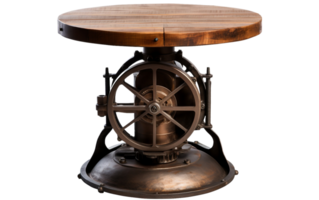 Steampunk Side Table Design On Transparent Background png