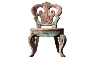 Vintage-inspired Wooden Chair On Transparent Background png