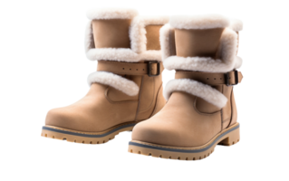 Fashionable Winter Boots with Fur Lining On Transparent Background png