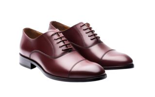 Deep Mahogany Cap-Toe Oxfords On Transparent Background png