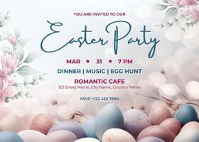 Minimalist Easter Party Invitation Card template