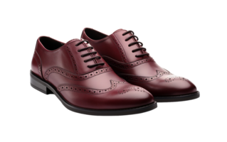 Burgundy Classic Wingtip Brogues On Transparent Background png