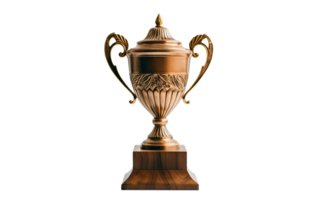 Vintage Wooden Award Enhanced by Brass Accents On Transparent Background png
