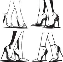 Woman Wearing High Heels Illustration. vector