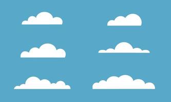 cute cloud cartoo art icon set vector