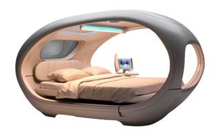 A Futuristic Bed Design On Transparent Background png