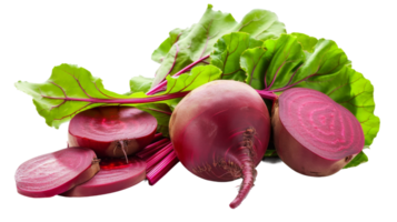 Rote Beete und Blätter, auf transparent Hintergrund, Format png