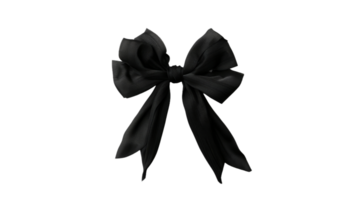 A Striking Black Bow, on transparent background, format png