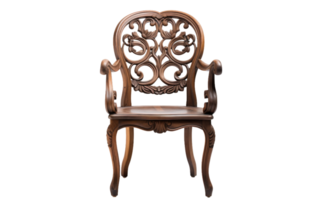 Reminiscing with an Aged Wooden Chair On Transparent Background png