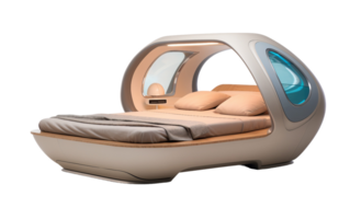 Cutting-Edge Pod-Shaped Bed Innovation On Transparent Background png