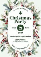 Green Christmas Party Invitation template