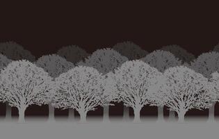 Monochrome Seamless Forest Silhouette Background Illustration With Text Space. Horizontally Repeatable. vector