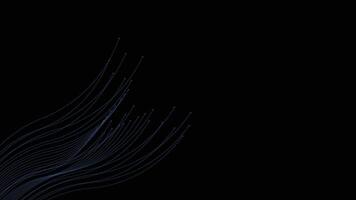 Abstract wavy twisted line in dark black background. vector