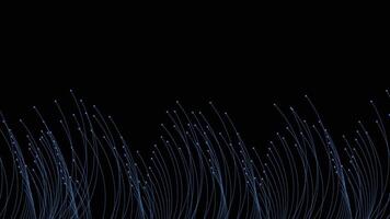 Abstract wavy twisted line in dark black background. vector