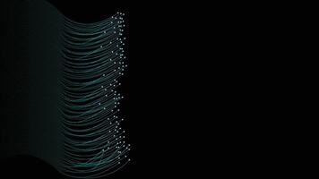 Abstract wavy twisted line in dark black background. vector