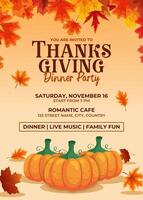 Thanksgiving Dinner Party Invitation template
