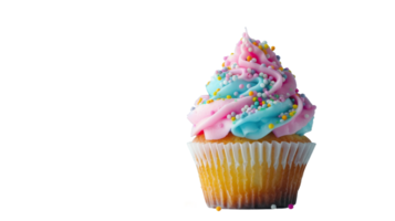 Colorful cupcake, on transparent background, format png