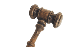 Gavel in Solitude, on transparent background, format png