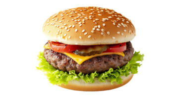 Hamburger Captured on Transparent Background png