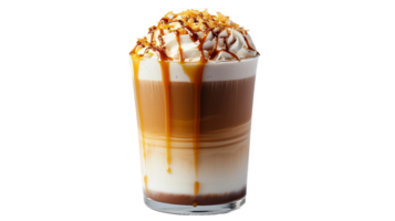 Mocha Caramel Macchiato on Transparent Background png