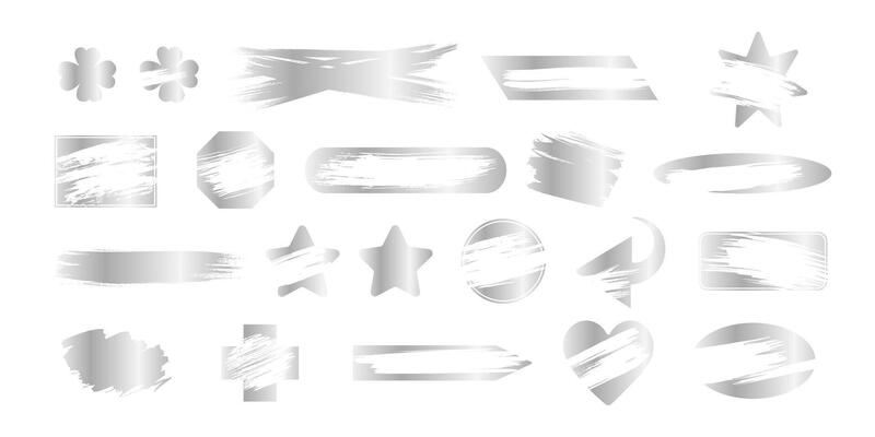 Instant scratch lottery ticket shapes set with scrape texture template marks illustration.