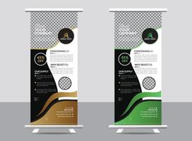 Roll-up banner stand template vector