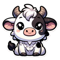 Adorable Cartoon Calf Illustration on Transparent Background png