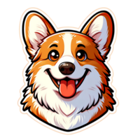 glücklich Corgi Hund Gesicht Illustration png